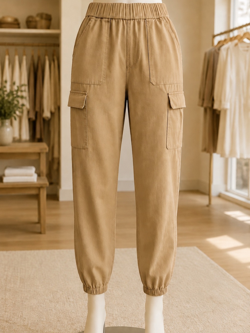 Sedge Apparel Everyday Cargo Joggers in Tan Sz S